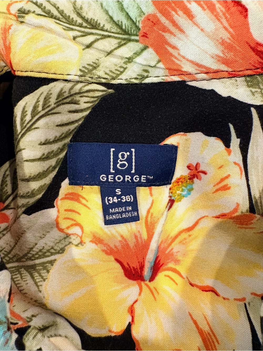 George Black Floral Top with Yellow and Coral Blooms, size Small - Picture 3 of 5